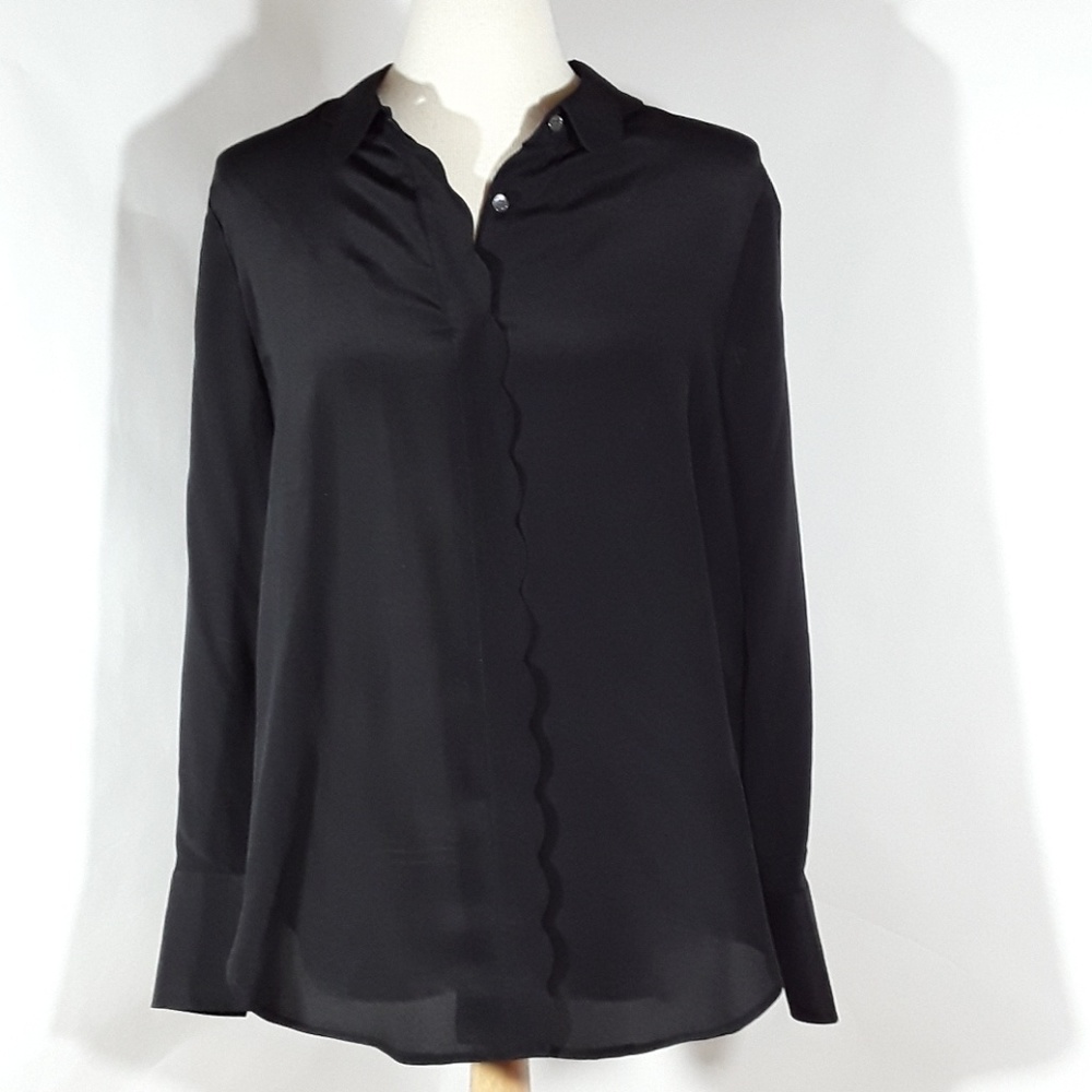 Banana Republic elegant button up black silk shirt